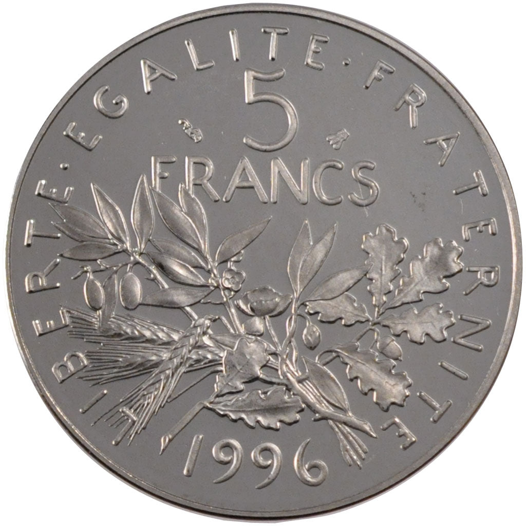 FRANCE, Semeuse, 5 Francs, 1996, Paris, KM #926a.2, MS(65-70), Nickel Clad...