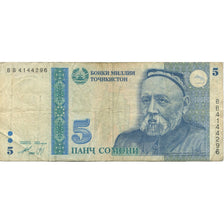 Banknote, Tajikistan, 5 Somoni, 1999, KM:15a, VF(20-25)