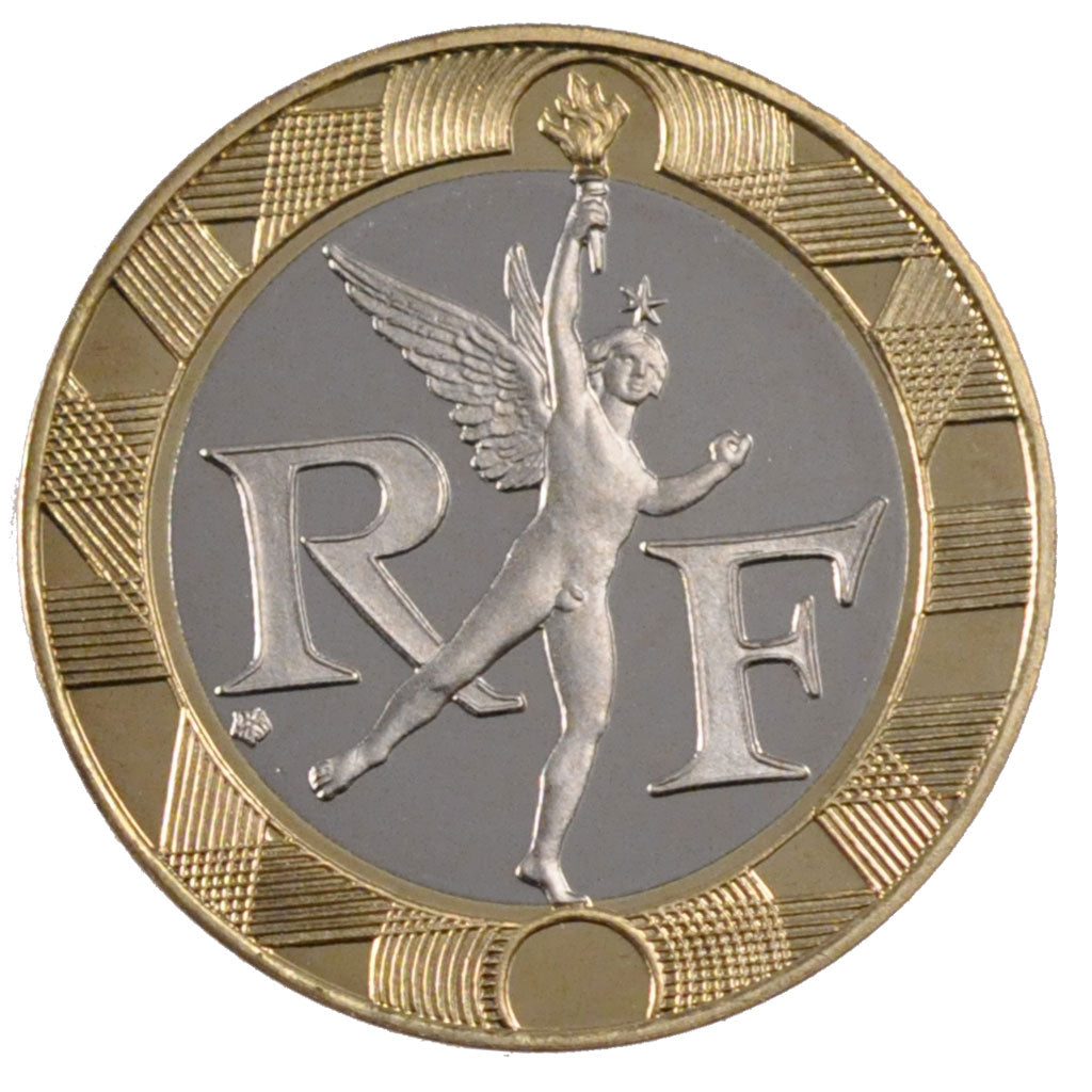 FRANCE, Génie, 10 Francs, 1992, KM #964.2, MS(65-70), Aluminum-Bronze, 23, G...
