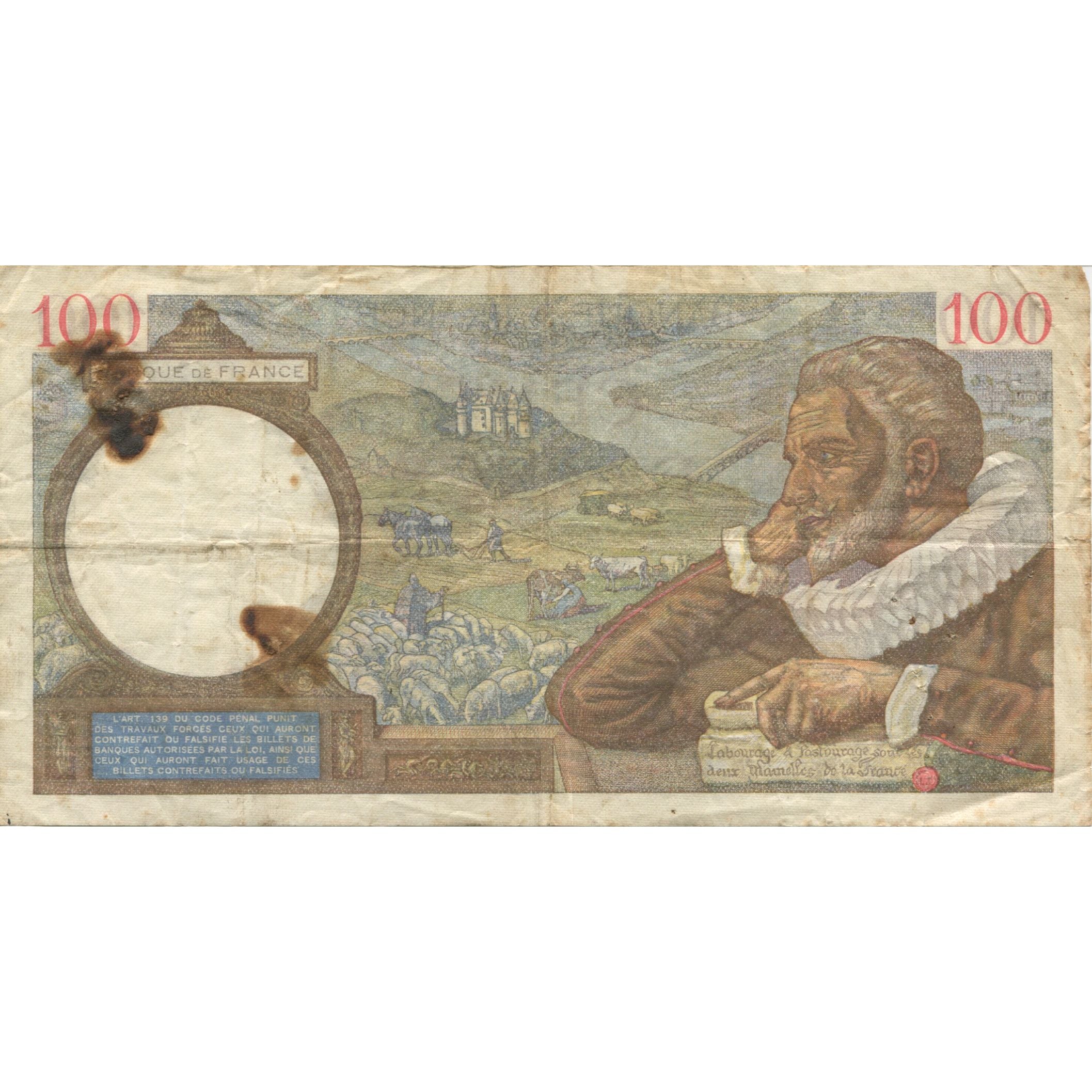 Francia, 100 Francs, Sully, 1939, 1939-11-30, B, Fayette:26.16, KM:94