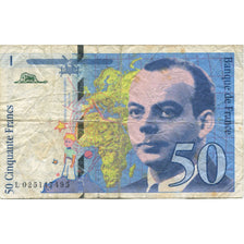 France, 50 Francs, St Exupéry, 1994, VG(8-10), Fayette:73.1d, KM:157Ab