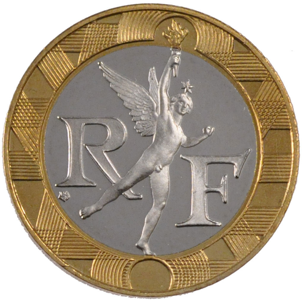 FRANCE, Génie, 10 Francs, 1995, KM #964.2, MS(65-70), Aluminum-Bronze, 23, G...