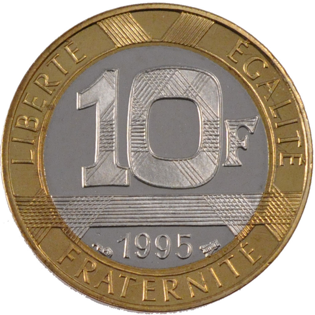 FRANCE, Génie, 10 Francs, 1995, KM #964.2, MS(65-70), Aluminum-Bronze, 23, G...