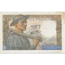 França, 10 Francs, Mineur, 1943, 1943-03-25, EF(40-45), Fayette:8.8, KM:99e