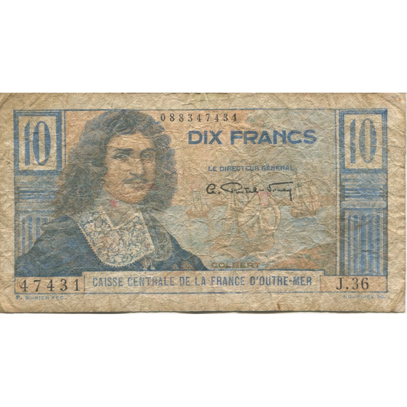 Banknote, French Equatorial Africa, 10 Francs, KM:21, VG(8-10)