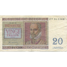 Banknote, Belgium, 20 Francs, 1950, 1950-07-01, KM:132b, EF(40-45)