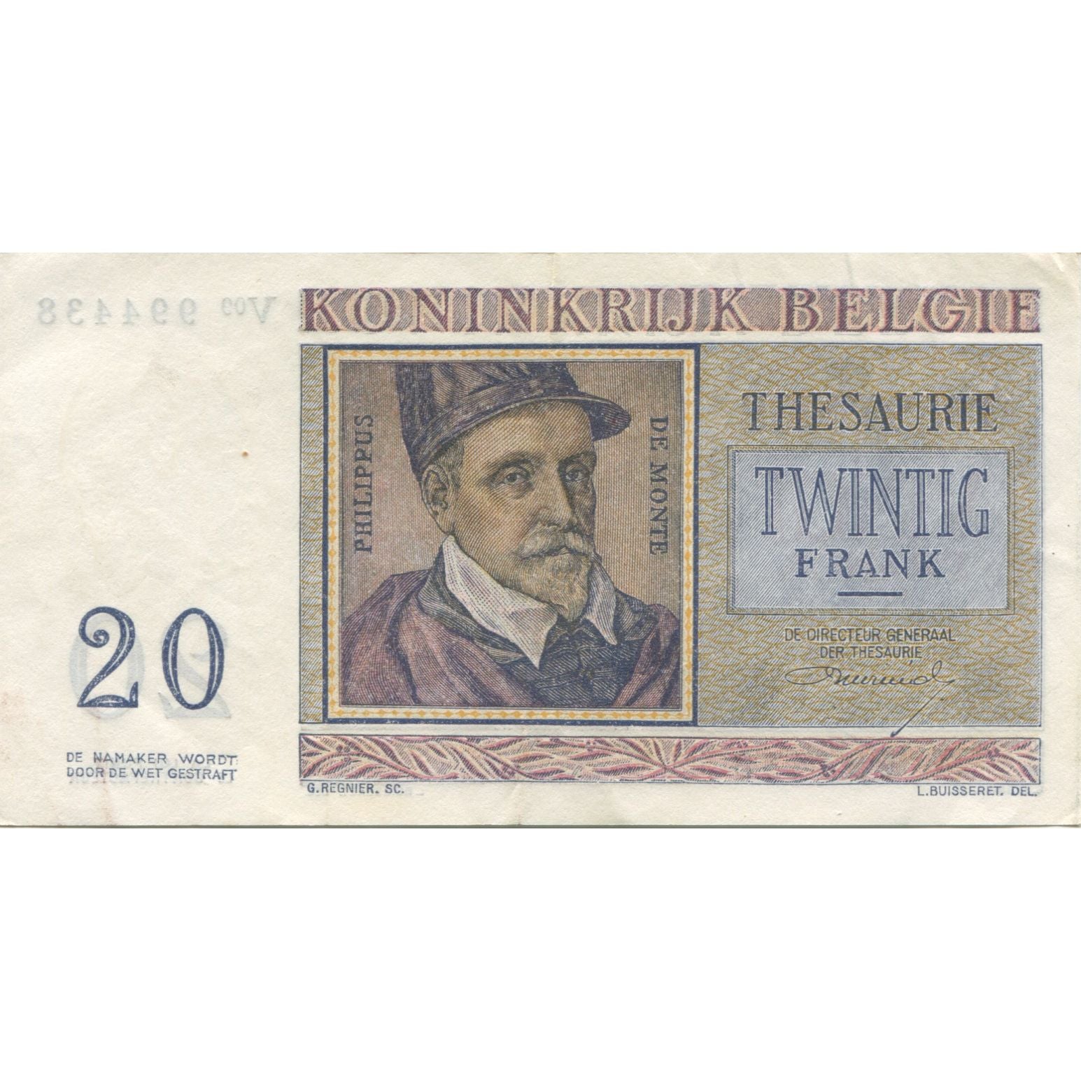 Banknote, Belgium, 20 Francs, 1956, 1956-04-03, KM:132b, AU(55-58)
