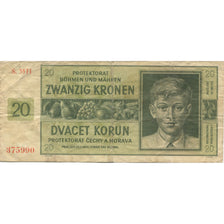 Banconote, Boemia e Moravia, 20 Korun, 1944-01-24, KM:9a, MB
