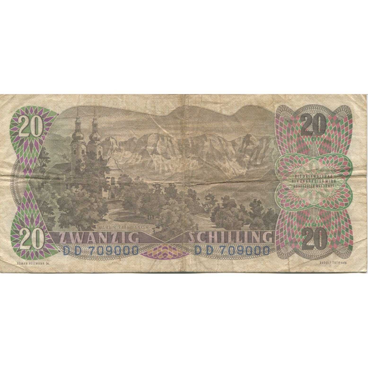 Banknote, Austria, 20 Schilling, 1956, 1956-07-02, KM:136a, VG(8-10)