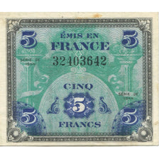 France, 5 Francs, Flag/France, 1944, 1944, EF(40-45), Fayette:VF17.1, KM:115a