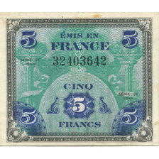 France, 5 Francs, Flag/France, 1944, 1944, EF(40-45), Fayette:VF17.1, KM:115a