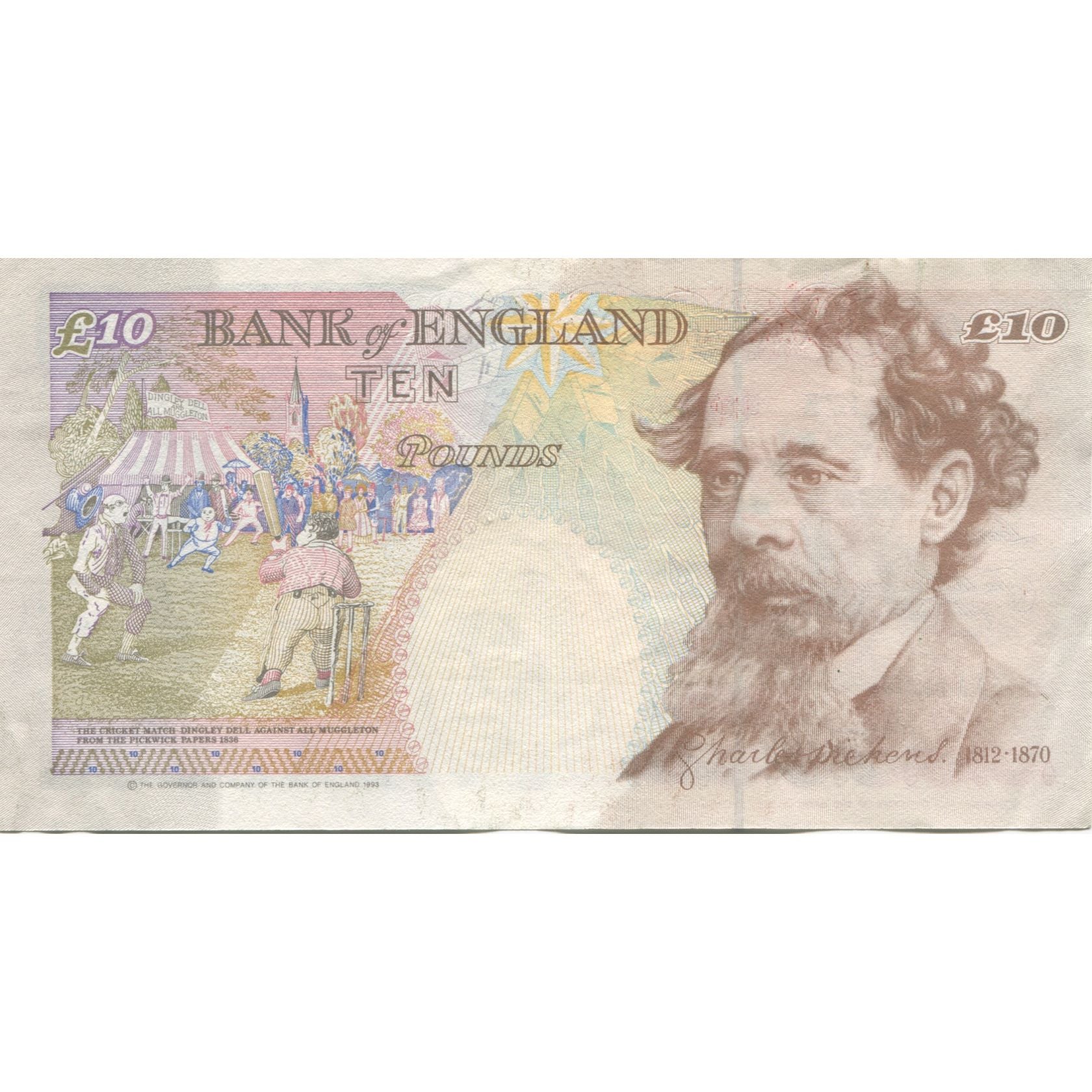 Banknote, Great Britain, 10 Pounds, 1993, KM:386a, AU(55-58)