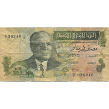 Banknote, Tunisia, 1/2 Dinar, 1973, 1973-10-15, KM:69a, VF(20-25)