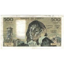 France, 500 Francs, Pascal, 1987, T.267, EF(40-45), Fayette:71.35, KM:156f