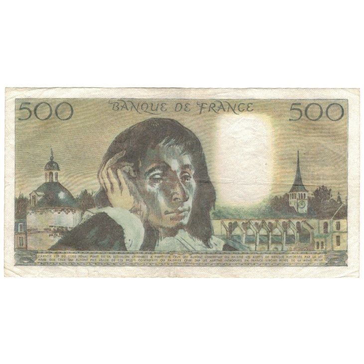 Francja, 500 Francs, Pascal, 1984, W.207 37442, EF(40-45), Fayette:71.31
