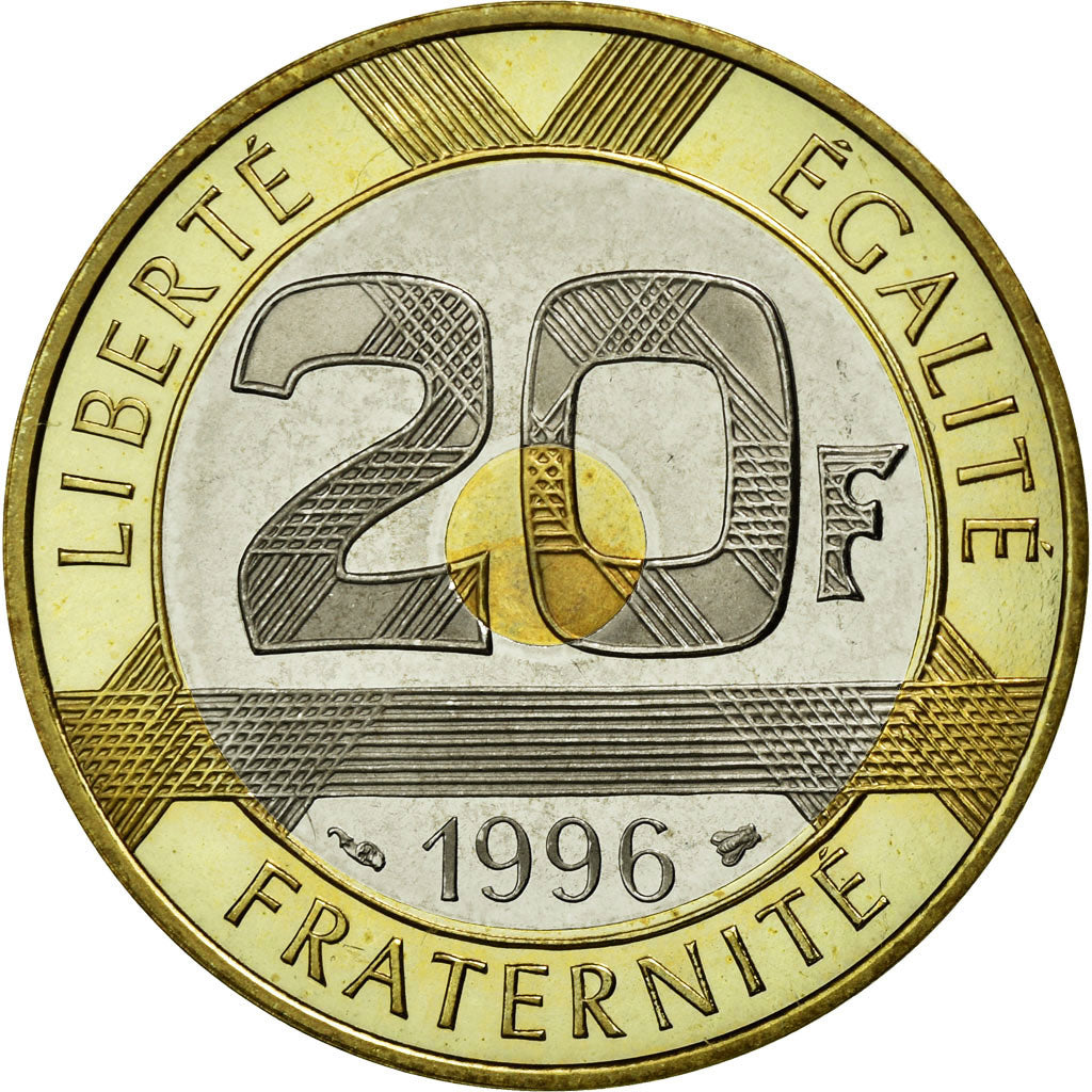 Monnaie, France, Mont Saint Michel, 20 Francs, 1996, FDC, Tri-Metallic