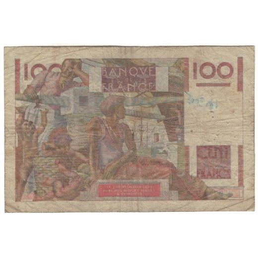 France, 100 Francs, 1952-10-02, VG(8-10), Fayette:28.34, KM:128d