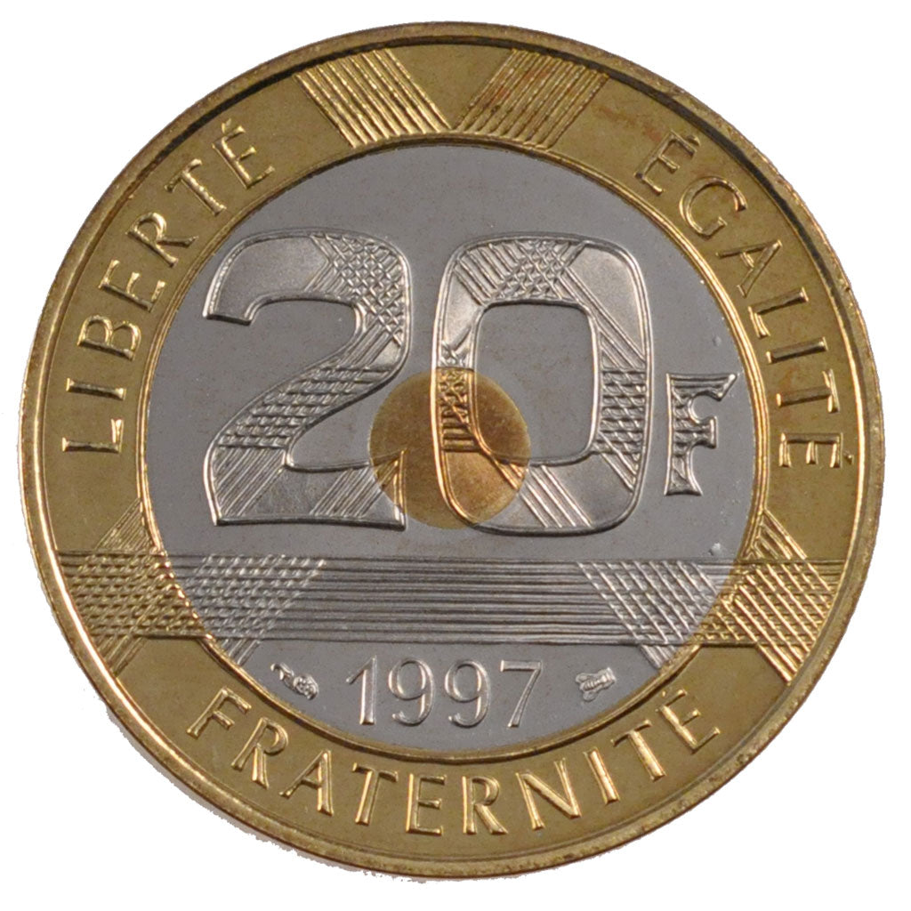 FRANCE, Mont Saint Michel, 20 Francs, 1997, KM #1008.2, MS(65-70),...
