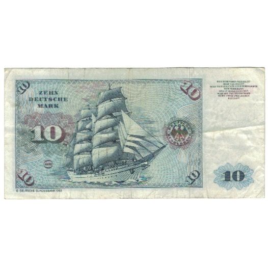 Banknote, GERMANY - FEDERAL REPUBLIC, 10 Deutsche Mark, 1980, KM:31c, VF(20-25)