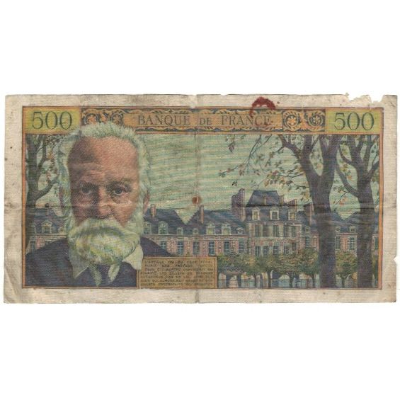 France, 500 Francs, Victor Hugo, 1954, 1954-09-02, B, Fayette:35.3, KM:133a
