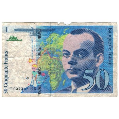 France, 50 Francs, St Exupéry, 1997, D.Bruneel-J.Bonnardin-Y.Barroux, VG(8-10)