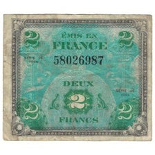 França, 2 Francs, 1944, 1944, VG(8-10), Fayette:VF.16.01, KM:114a