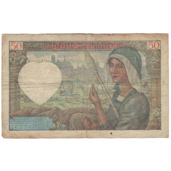 France, 50 Francs, 1940, P. Rousseau and R. Favre-Gilly, 1940-09-05, AG(1-3)
