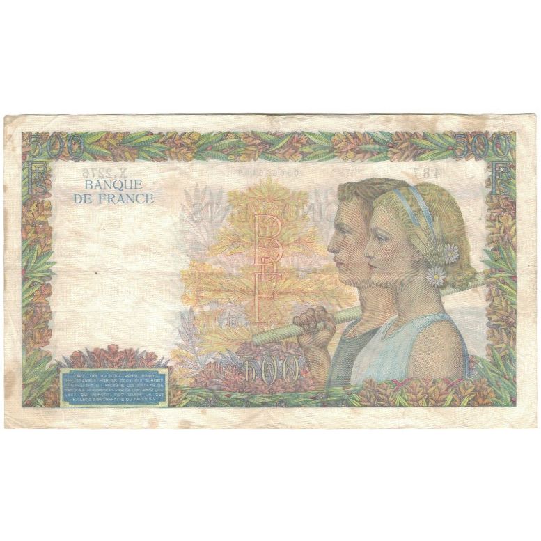 França, 500 Francs, La Paix, 1941, 1941-02-06, EF(40-45), Fayette:32.14, KM:95b
