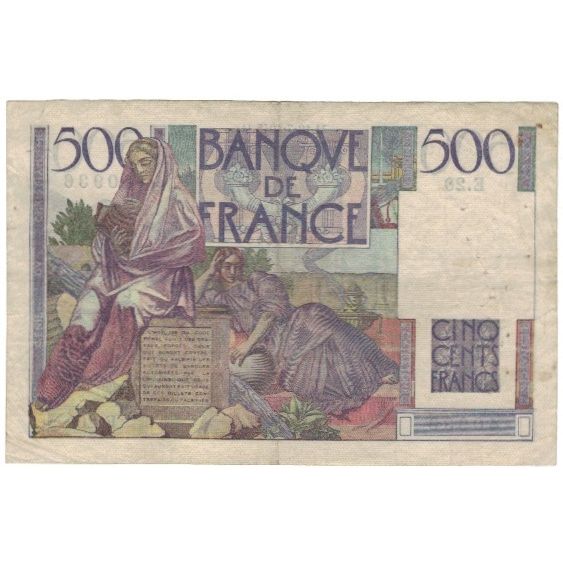 França, 500 Francs, Chateaubriand, 1945, 1945-07-19, EF(40-45), Fayette:34.1