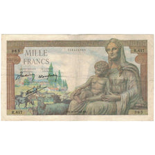 France, 1000 Francs, Déesse Déméter, 1942-06-20, EF(40-45), Fayette:40.3