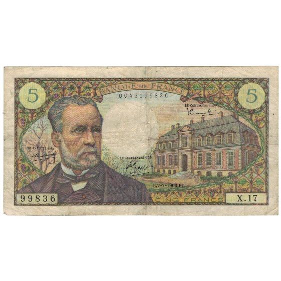 France, 5 Francs, Pasteur, 1966, R.Tondu-P.Gargam-H.Morant, 1966-07-07