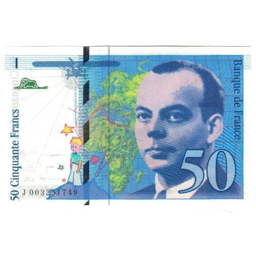 France, 50 Francs, St Exupéry, 1992, UNC(65-70), Fayette:72.1b, KM:157a