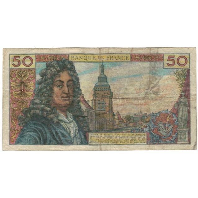 França, 50 Francs, Racine, 1974, 1974-02-07, VF(20-25), Fayette:64.26, KM:148d