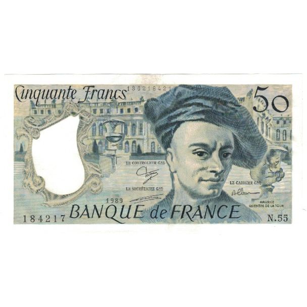 Francja, 50 Francs, Quentin de La Tour, 1989, STROHL TRONCHE DENTAUD, AU(55-58)