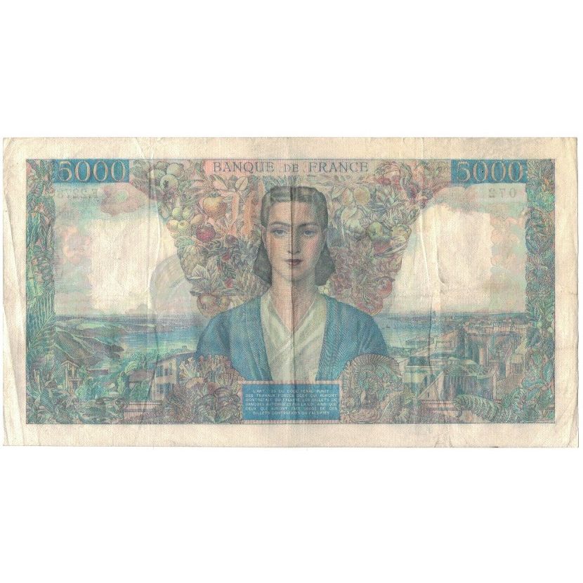 France, 5000 Francs, 1946, 1946-05-16, TB+, Fayette:47.53, KM:103c