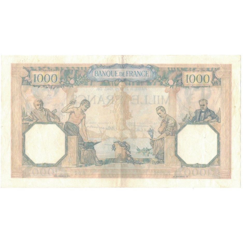Francja, 1000 Francs, 1940, 1940-03-21, AU(50-53), Fayette:38.44, KM:90c