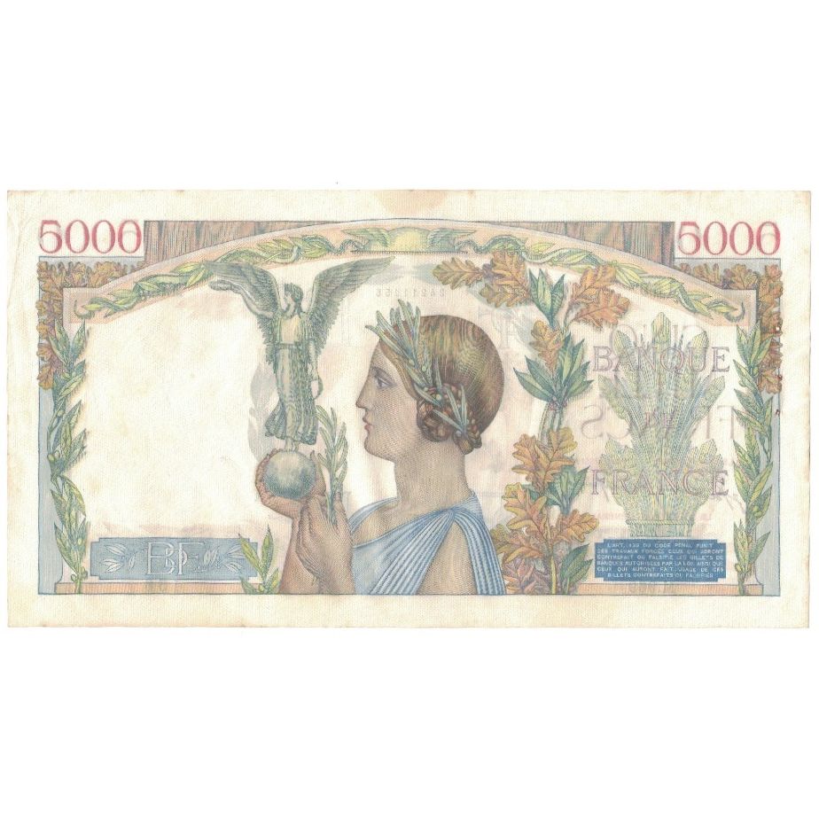 France, 5000 Francs, Victoire, 1942, 1942-07-09, TTB+, Fayette:46.38, KM:97c