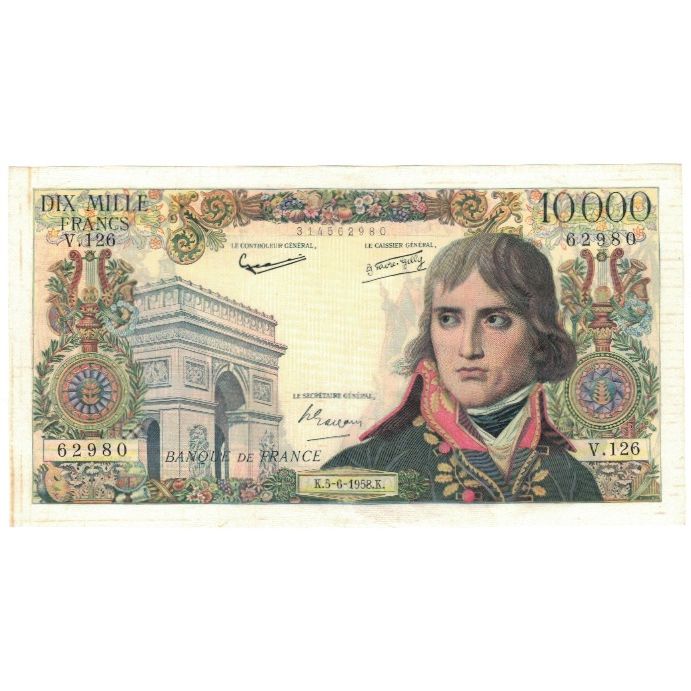 Frankrijk, 10 000 Francs, Bonaparte, 1958, 1958-06-05, TTB, Fayette:51.12