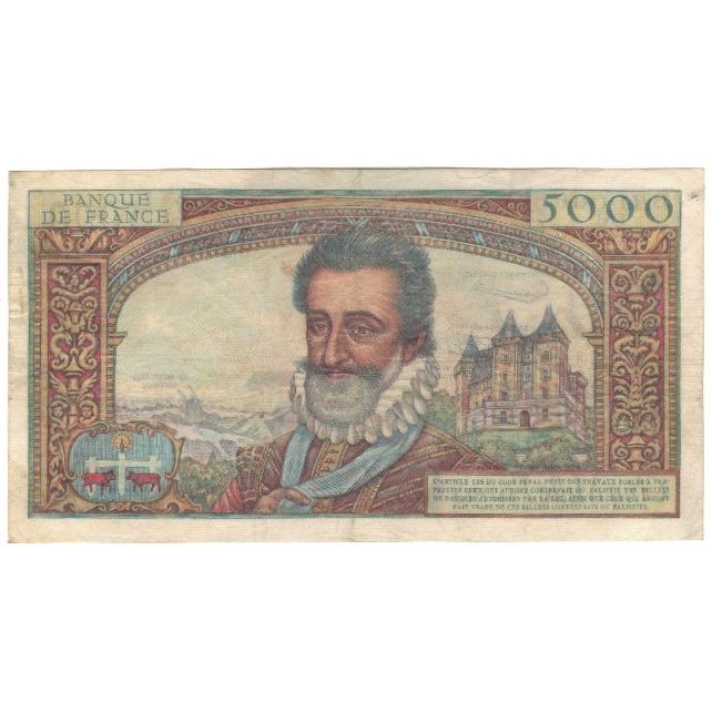 Frankrijk, 5000 Francs, Henri IV, 1957, 1957-06-06, TB+, Fayette:49.2, KM:135a