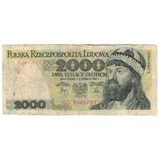 Banknote, Poland, 2000 Zlotych, 1982, 1982-06-01, KM:147c, VG(8-10)