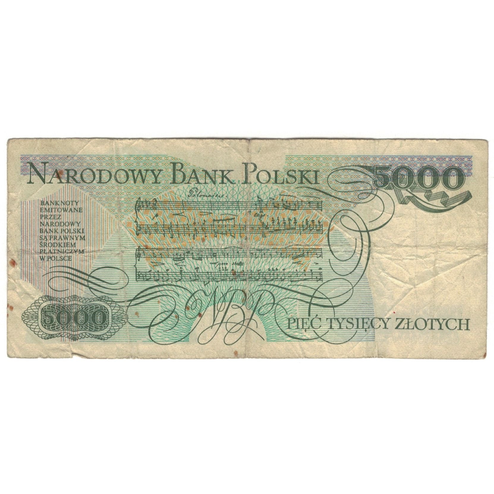 Banknote, Poland, 5000 Zlotych, 1982, 1986-06-01, KM:150b, VG(8-10)