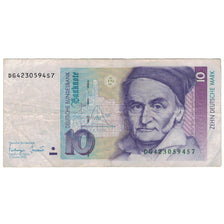 Banknot, Niemcy - RFN, 10 Deutsche Mark, 1993, 1993-10-01, KM:38c, VF(20-25)