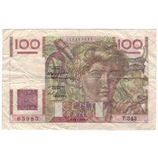 France, 100 Francs, Jeune Paysan, 1949, 1949-05-19, TB, Fayette:28.24, KM:128b