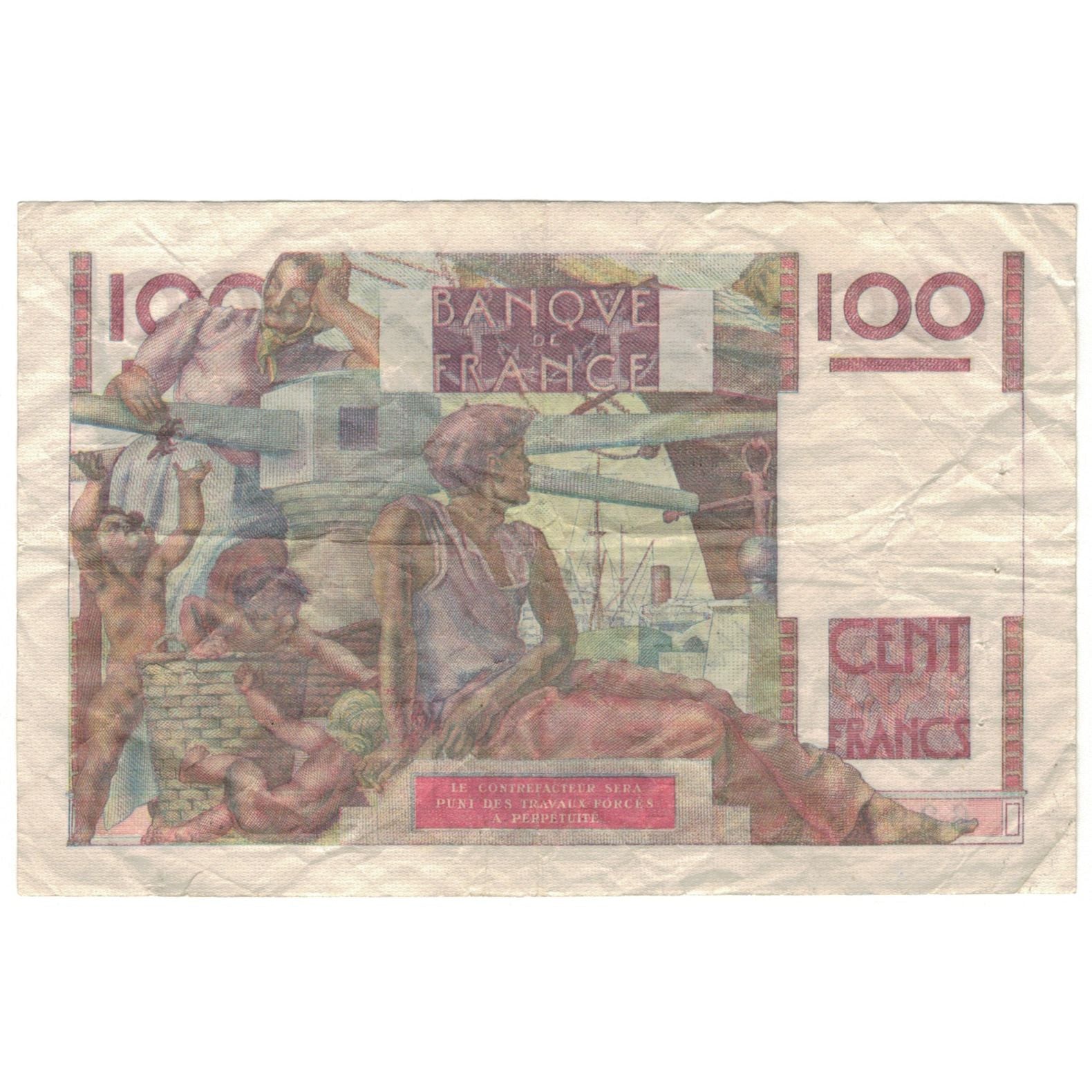 France, 100 Francs, Jeune Paysan, 1949, 1949-05-19, TB, Fayette:28.24, KM:128b
