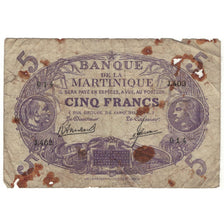 Martinique, 5 Francs, 1945, B.360 697, D, KM:6