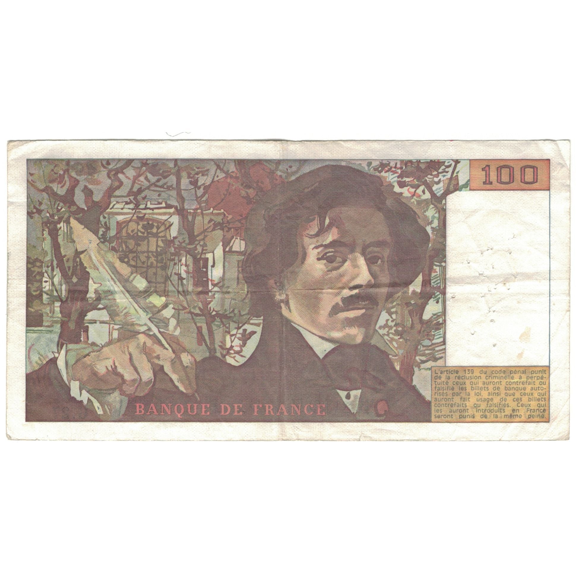 France, 100 Francs, Delacroix, 1980, TTB, Fayette:69.4a, KM:154b