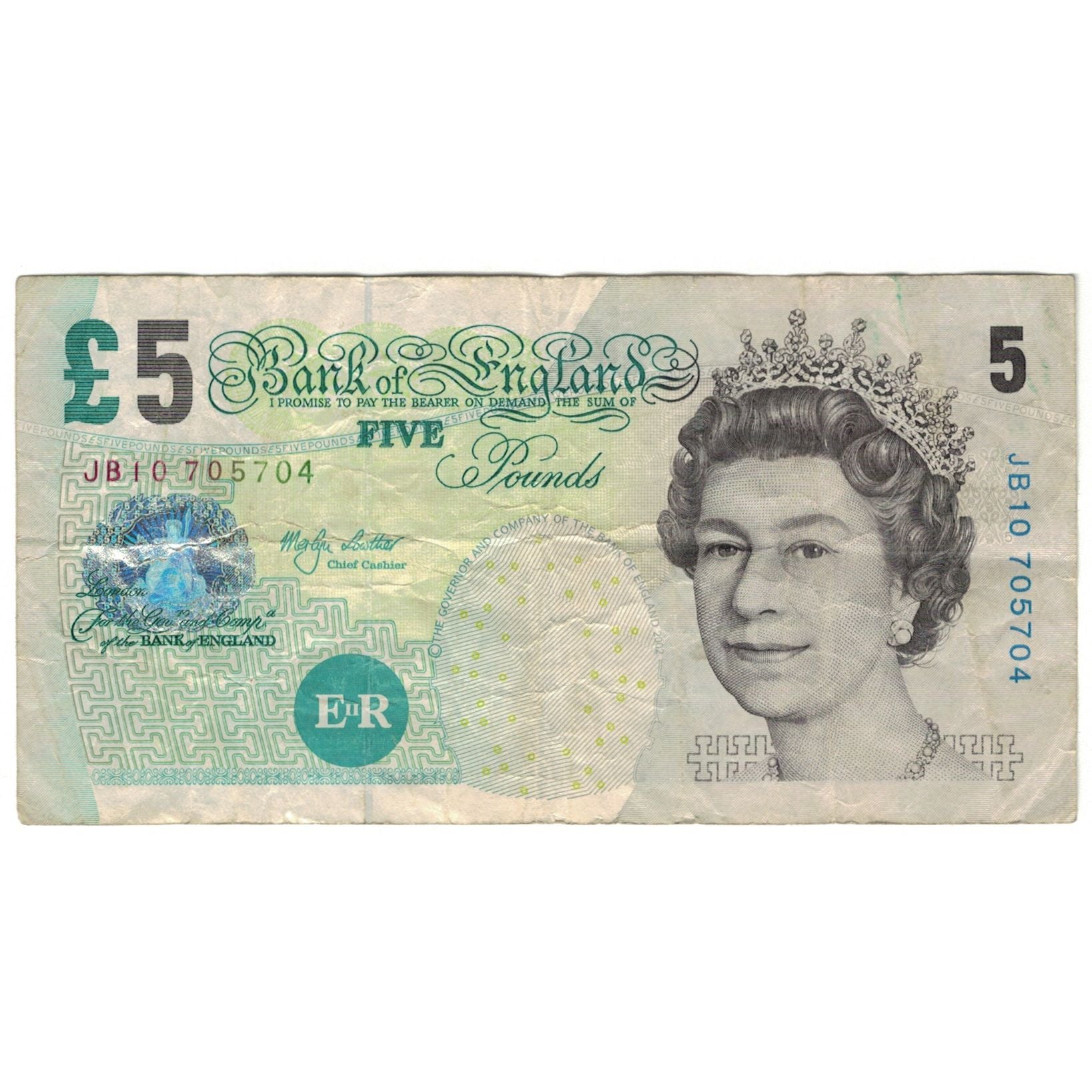 Geldschein, Großbritannien, 5 Pounds, KM:391c, S