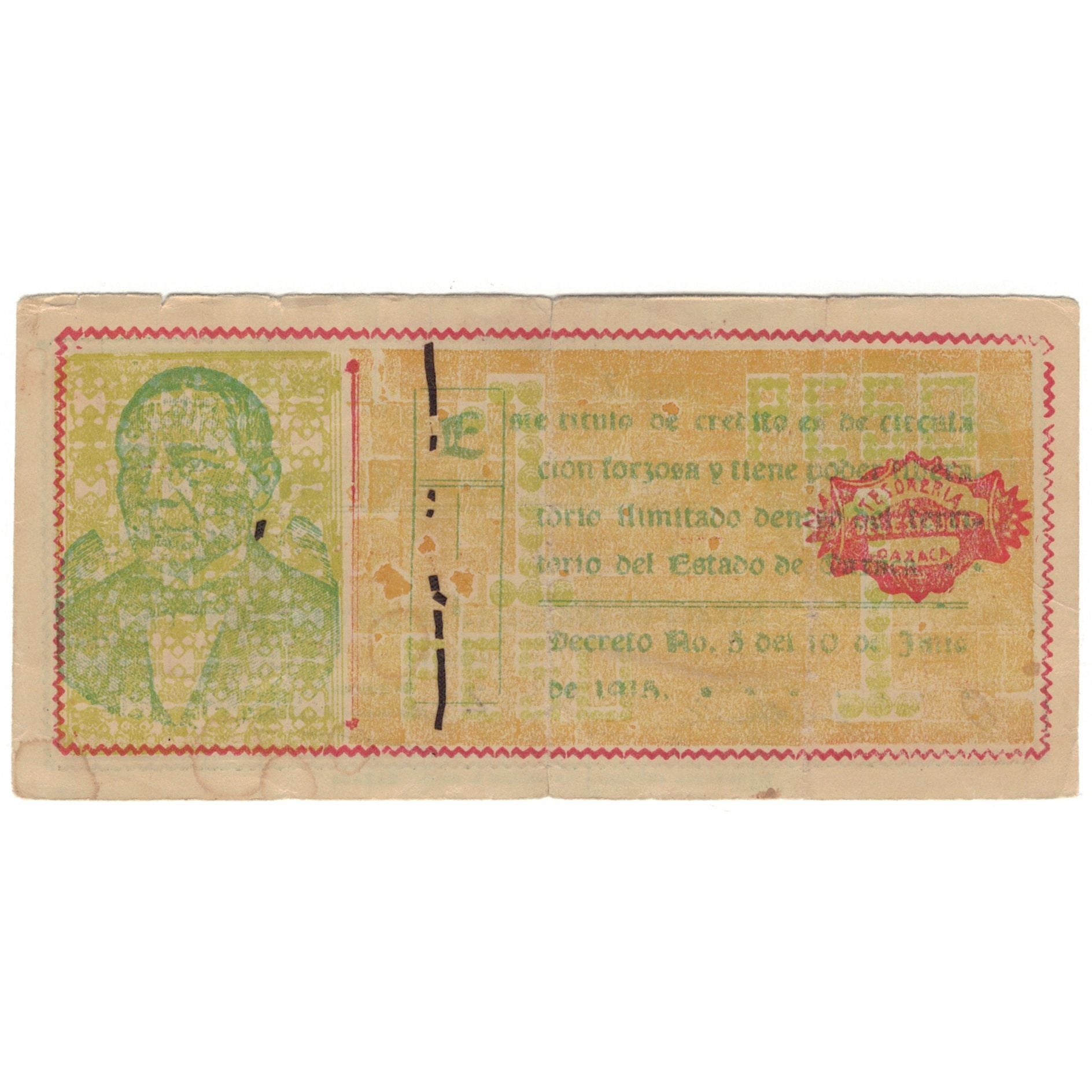 Banknote, Mexico - Revolutionary, 1 Peso, 1915, KM:S953a, VF(20-25)