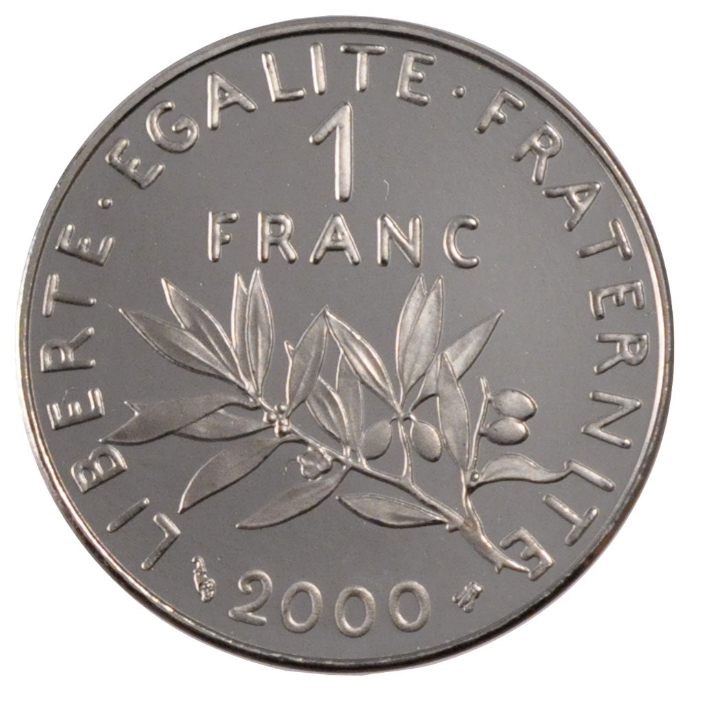 FRANCE, 1 Franc, 2000, MS(63), Nickel, Gadoury #474b, 6.00