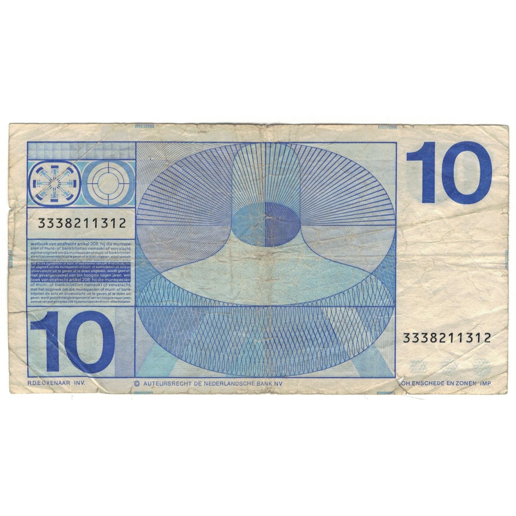 Banknote, Netherlands, 10 Gulden, 1968, 1968-04-25, KM:91b, VG(8-10)